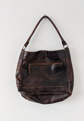 Brown genuine leather - bag, –