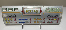 VINTAGE MILLS SLOT AWARD PLATE PLASTIC PAYOUT FOR COIN OPERATED MACHINE