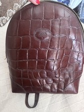 Mulberry Casual Backpack Moc Croc  Shiny Leather  Brown Vintage Zipped