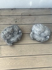 A Beautiful Pair Reconstituted Stone Twin Cherubs Wall Planter