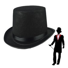 Adult Tall Stain Bell Top Hat Fancy Dress Costume Ringmaster Magician