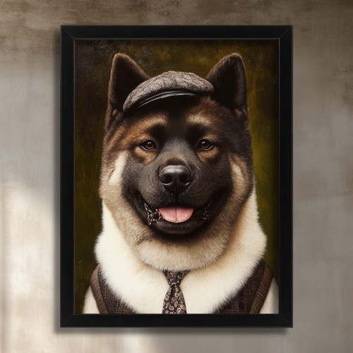 American akita dog wall - akita, art