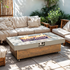 48" Iron Fire Pit Table w/Wood