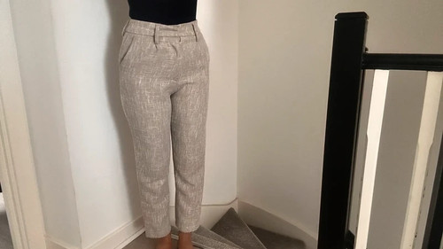 Ladies grey straight legged