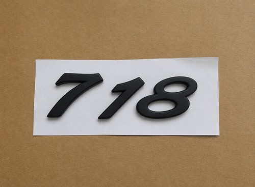 718 rear matte badge - "718",