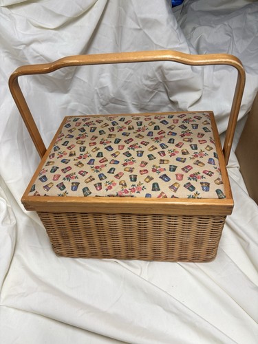 Large vintage wicker sewing - vintage,