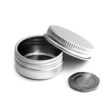 10ml Small Round Aluminium Screw Lid Tins Pots Jars Container Storage Sample JFA