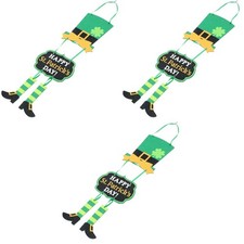  3 PCS Front Door Decor Festival Theme Hanger Shamrock Pattern Doorplate