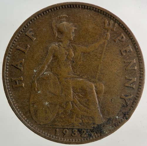 1932 george half penny - half-penny, coin