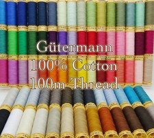Gütermann Cotton Thread 100m Reel Machine and Hand Sewing Quilting 100 Colours