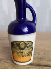 Vintage Dolfi Bottle, Stoneware, Orange Liqueur, Cobalt blue & white.