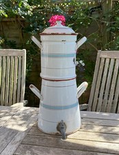 Vintage french enamel stove top coffee Urn cafe /bar cafetiere with tap