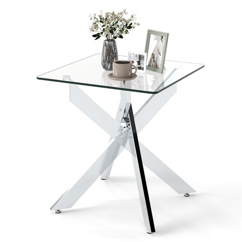 Glass side table square end - glass,
