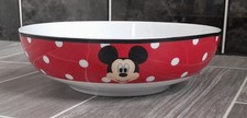 NEW Disney MICKEY MOUSE Red Polka Dot Ceramic Pasta Bowl Dish