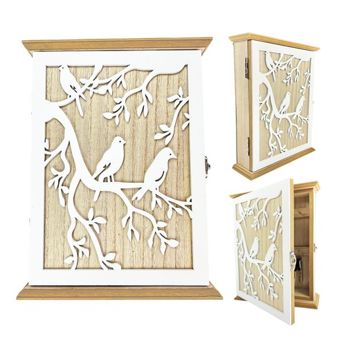 Wooden key cabinet white bird - wooden, cabinet,