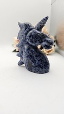 Sodalite unicorn carving