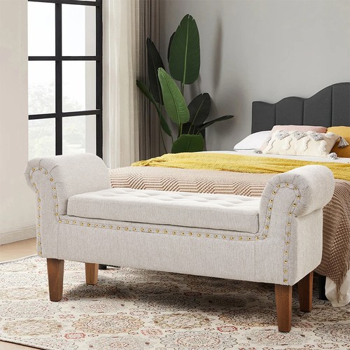 Beige chesterfield storage - chesterfield,