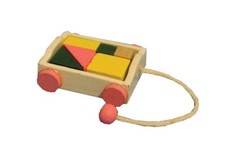 Dolls House Wagon and Blocks