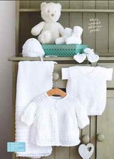0178 Knitting Baby's Layette Set & Shawl 0-6mths 3 & 4ply - Vintage Pattern Copy