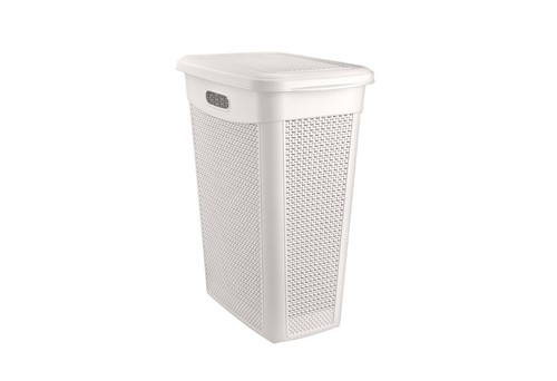 Plastic slim laundry basket - plastic,