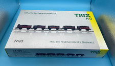 TRIX 24105 HO GAUGE SET WITH 5 DB GONDOLAS / COAL WAGONS - BOXED