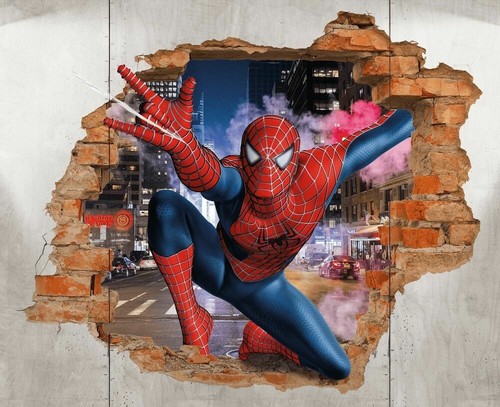 Spiderman brick wall - brick, 3d