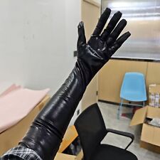 Womens Cosplay Shiny PVC Wet Look Faux Leather Long Gloves Opera Evening Costume