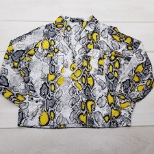 F&F Casual Buttoned Shirt Top Size 14 Multi Collar Snake Skin Long Sleeve