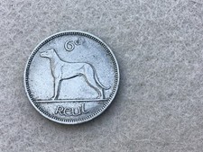Irish Silver 1928 6d Reul coin