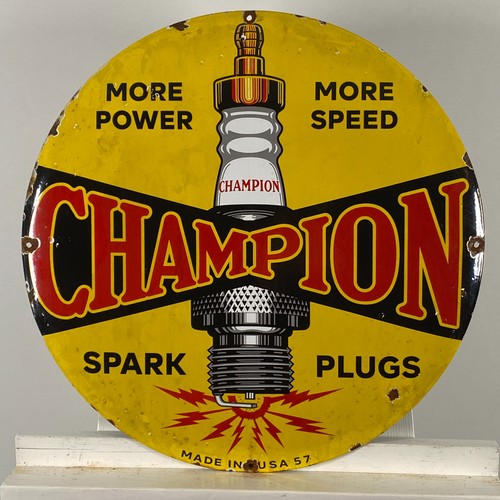 Champion enamel sign - champion,