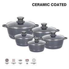 5 Pcs Grey Ceramic Coated Non