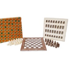 Marble Chess Set Vintage Small Solid Granite Pieces Board Full Set (11)