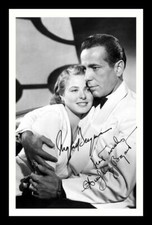 Humphrey Bogart & Ingrid Bergman Autograph Signed & Framed Photo