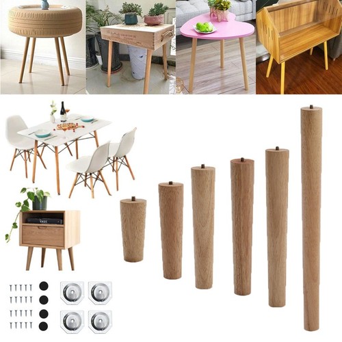 4pcs oak wooden table legs - wooden,