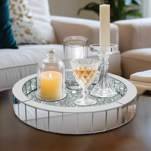 Glass mirrored bathroom tray - mirrored,
