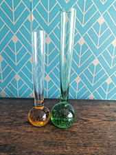 GLASS BUD VASES HAND BLOWN