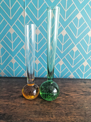 Glass bud vases - vases, blown