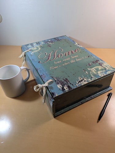 Shabby chic wooden storage box - shabby,