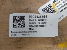 VOLKSWAGEN TRANSPORTER T32 TDI SHUTTLE SE BMT 2.0L Diesel SIDE PANEL ROLLER BLIN