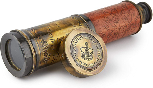Vintage brass pirate spyglass - brass,