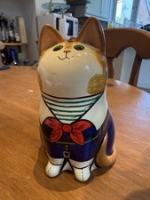 Joan de Bethel Rye Pottery Figurine Cat Blue Suit sailor collar