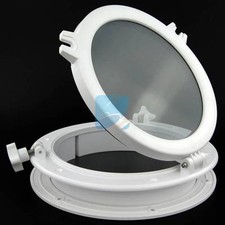 10 inch SEAFLO Boat Porthole Plastic Marine Round Hatches RV Windows Portlight