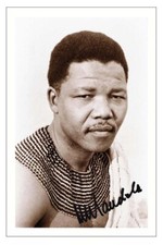 Nelson mandela signed photo - nelson,