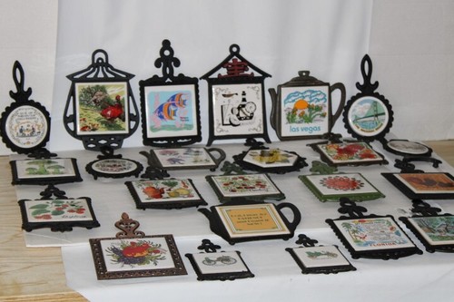 Vintage cast iron ceramic tile - cast,
