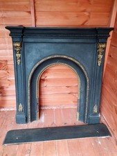 Victorian-Style Antique Cast Iron Fireplace Surround