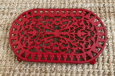Vintage Large Red Ornate Oval