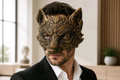 Baroque wolf mask dark - wolf,