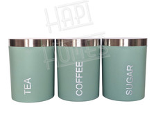 Set Of 3 Canisters Tea Coffee