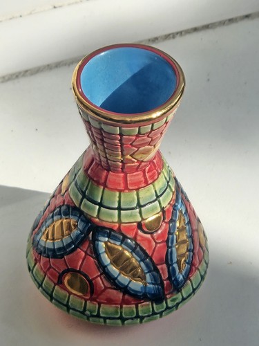Mosaic style bud vase bright - vase,