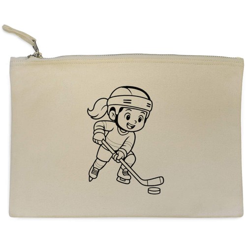 Ice hockey girl canvas zip - 'ice,